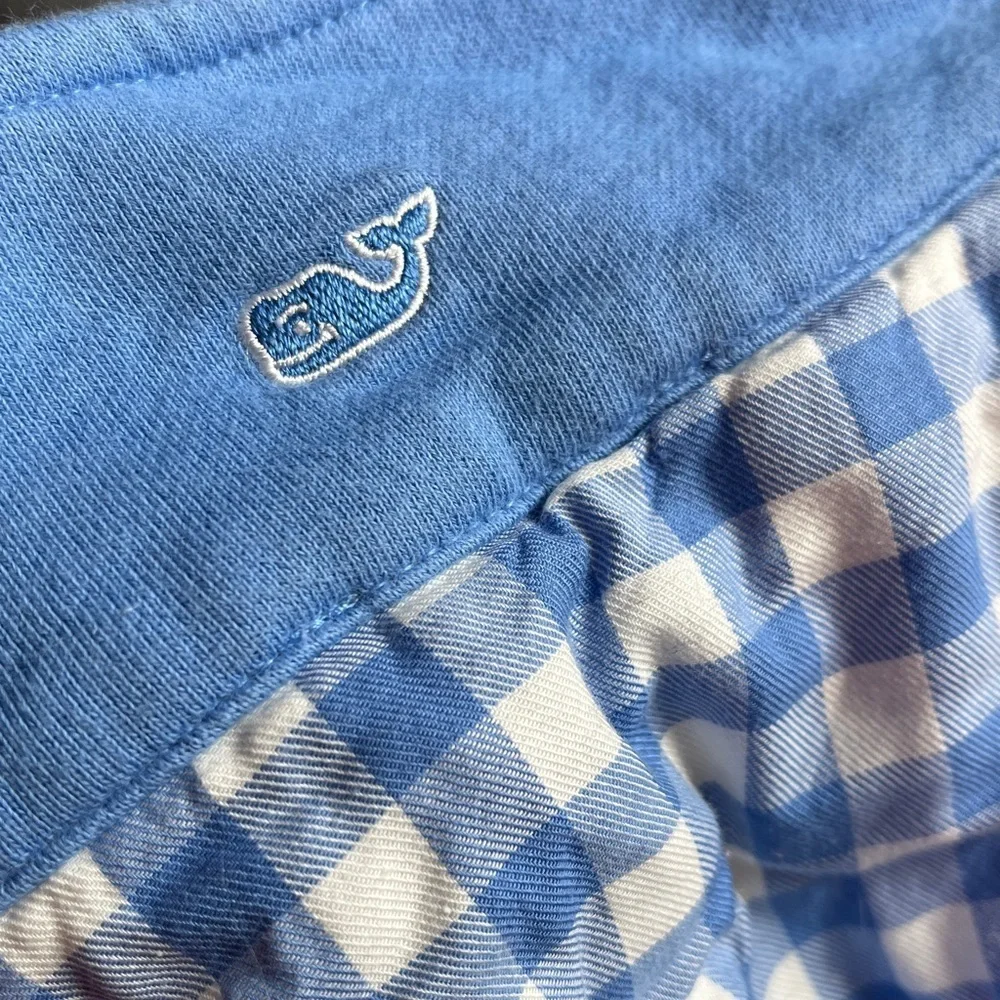 Vineyard Vines • Blue and White Plaid Shoulder Pullover - Picture 8 of 8